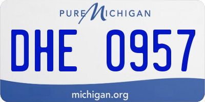 MI license plate DHE0957