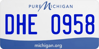 MI license plate DHE0958