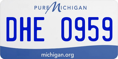 MI license plate DHE0959