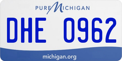 MI license plate DHE0962