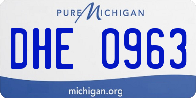 MI license plate DHE0963