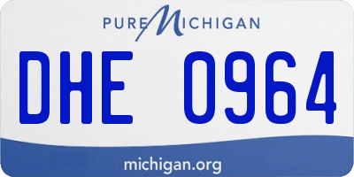 MI license plate DHE0964