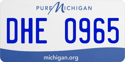 MI license plate DHE0965
