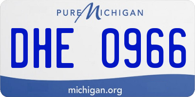 MI license plate DHE0966