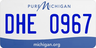 MI license plate DHE0967