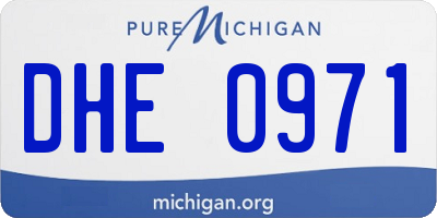 MI license plate DHE0971