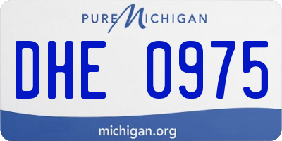 MI license plate DHE0975