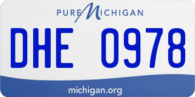 MI license plate DHE0978