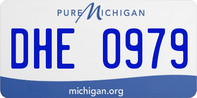 MI license plate DHE0979