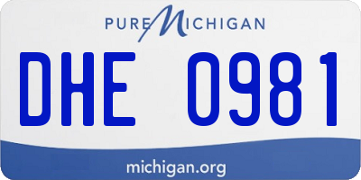 MI license plate DHE0981