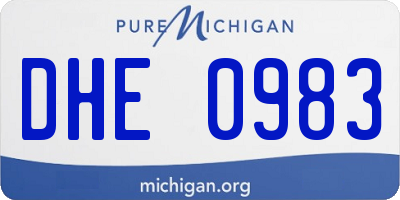 MI license plate DHE0983