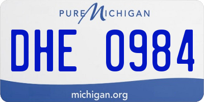MI license plate DHE0984