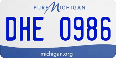 MI license plate DHE0986