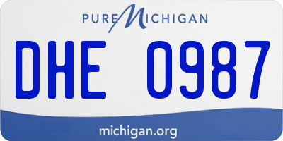 MI license plate DHE0987