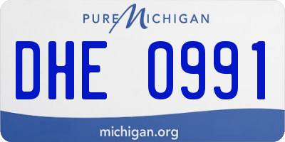 MI license plate DHE0991