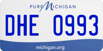 MI license plate DHE0993