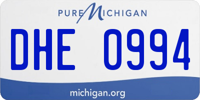 MI license plate DHE0994