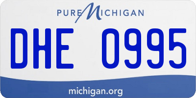 MI license plate DHE0995