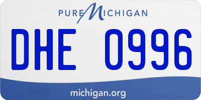 MI license plate DHE0996