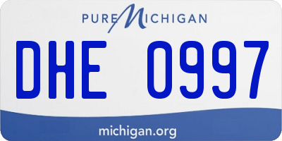 MI license plate DHE0997