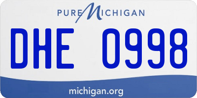 MI license plate DHE0998