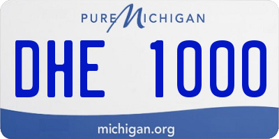 MI license plate DHE1000