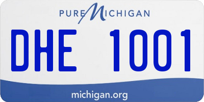 MI license plate DHE1001