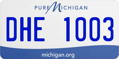 MI license plate DHE1003