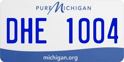 MI license plate DHE1004