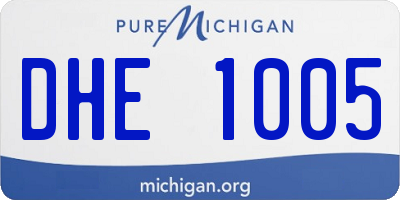 MI license plate DHE1005