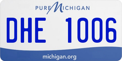 MI license plate DHE1006