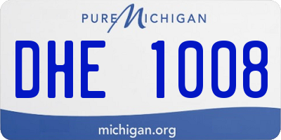 MI license plate DHE1008