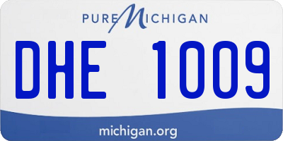 MI license plate DHE1009