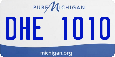 MI license plate DHE1010