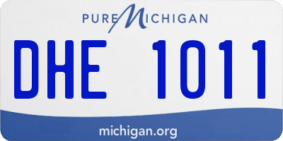 MI license plate DHE1011