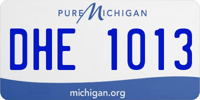 MI license plate DHE1013