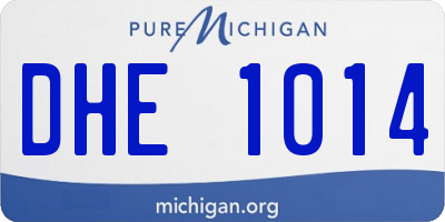 MI license plate DHE1014