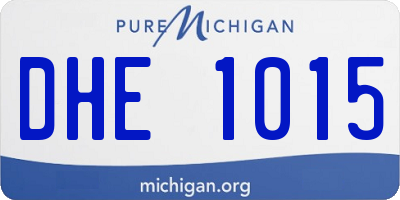 MI license plate DHE1015