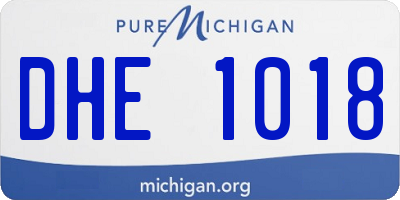 MI license plate DHE1018