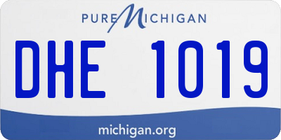 MI license plate DHE1019