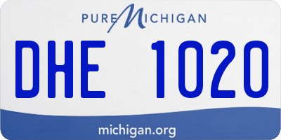 MI license plate DHE1020
