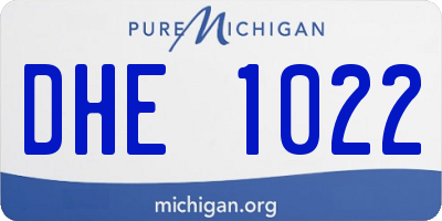 MI license plate DHE1022