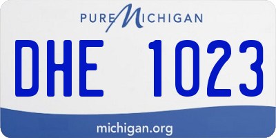 MI license plate DHE1023