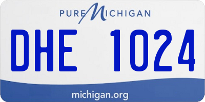 MI license plate DHE1024