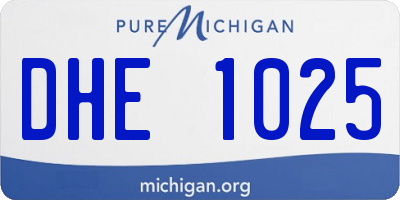 MI license plate DHE1025