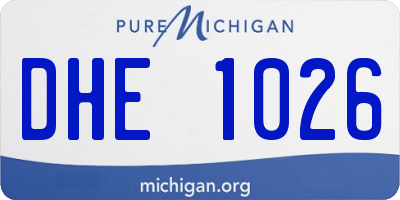 MI license plate DHE1026
