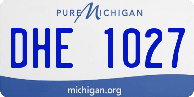 MI license plate DHE1027