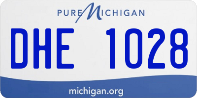 MI license plate DHE1028