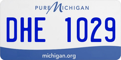 MI license plate DHE1029