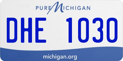 MI license plate DHE1030